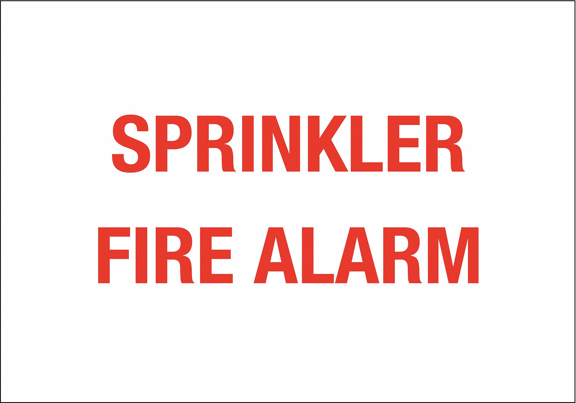 Fire Alarm Sign, 10 x 14In, Red/White