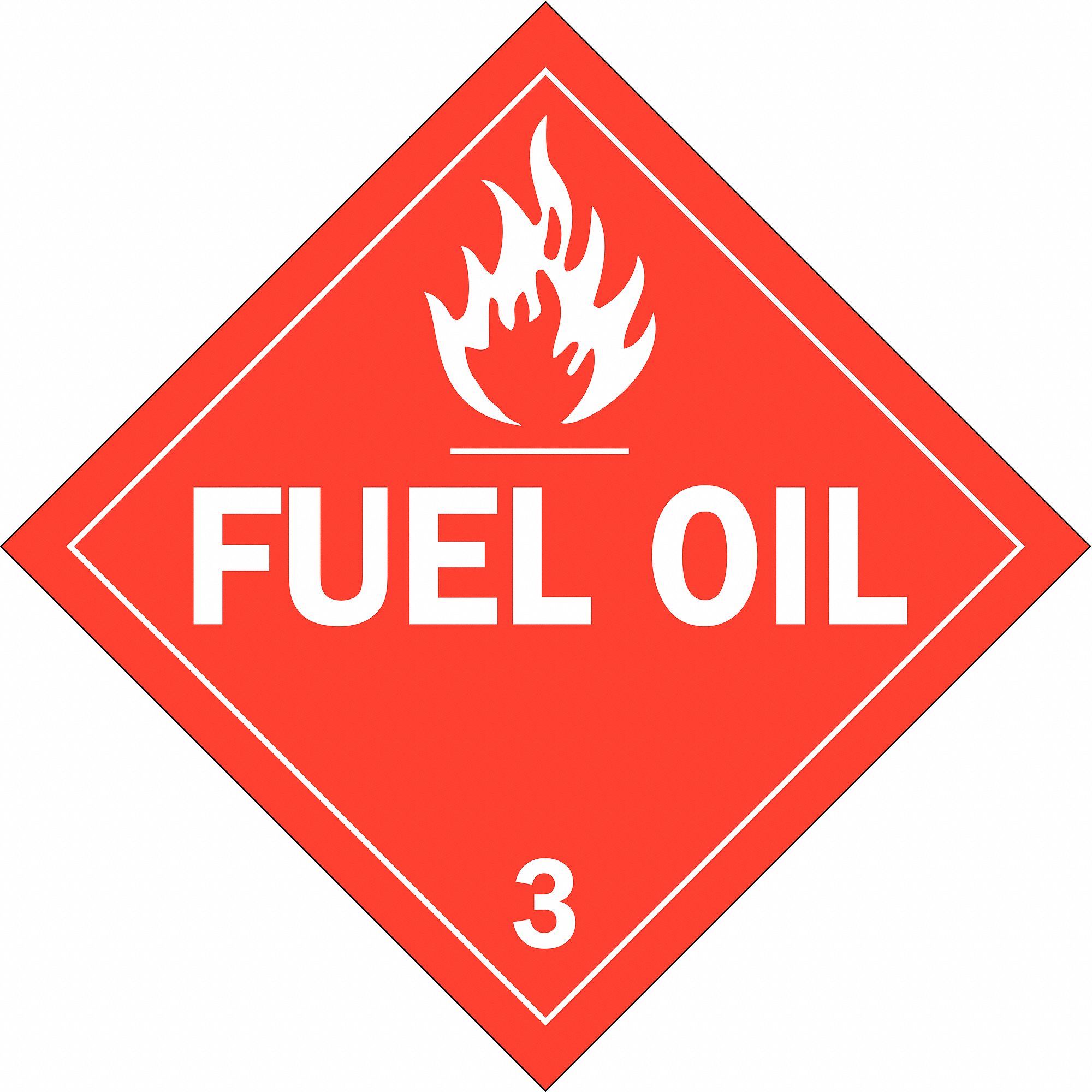 Fuel Oil, 10 3/4 in Label Wd, DOT Container Placard - 41F704