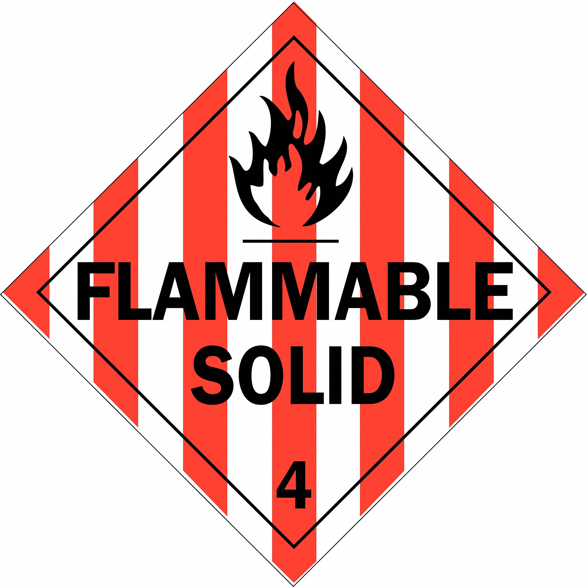 Flammable Solid 10 3 4 In Label Wd Dot Container Placard 6r660