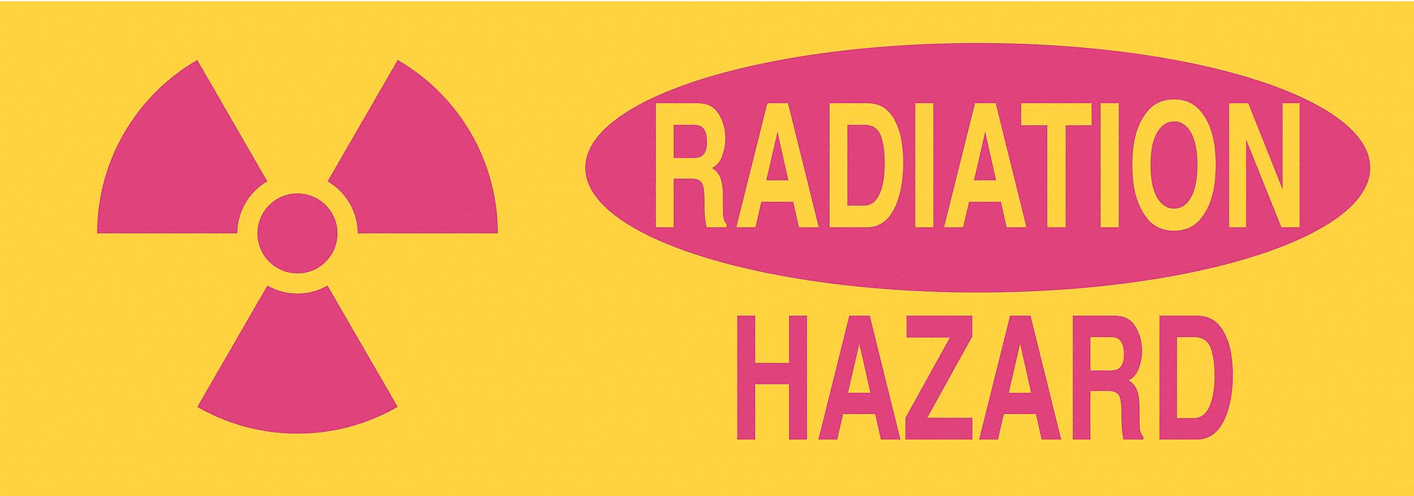 SIGN RADIATION HAZARD SS 2-1/4X9