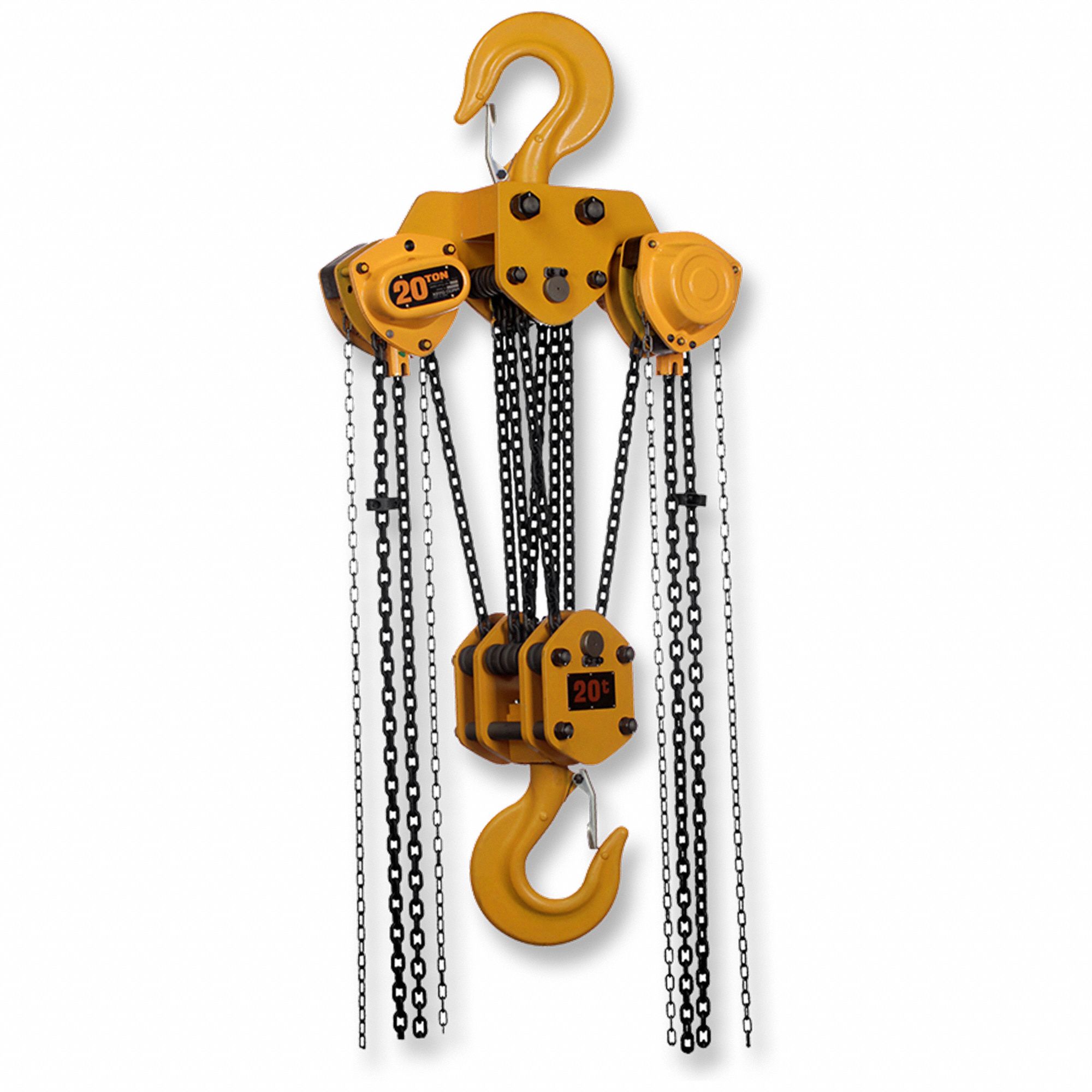MANUAL CHAIN HOIST, 20 METRIC TON CAPACITY, 30 FT LIFT, 72 LBS PULL LOAD, MEETS ASME/CSA, STEEL