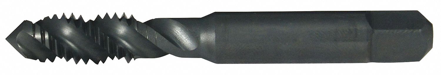 SPIRAL FLUTE TAP, #6-32 THREAD, ⅜ IN THREAD L, 2 IN L, PLUG, HIGH SPEED STEEL