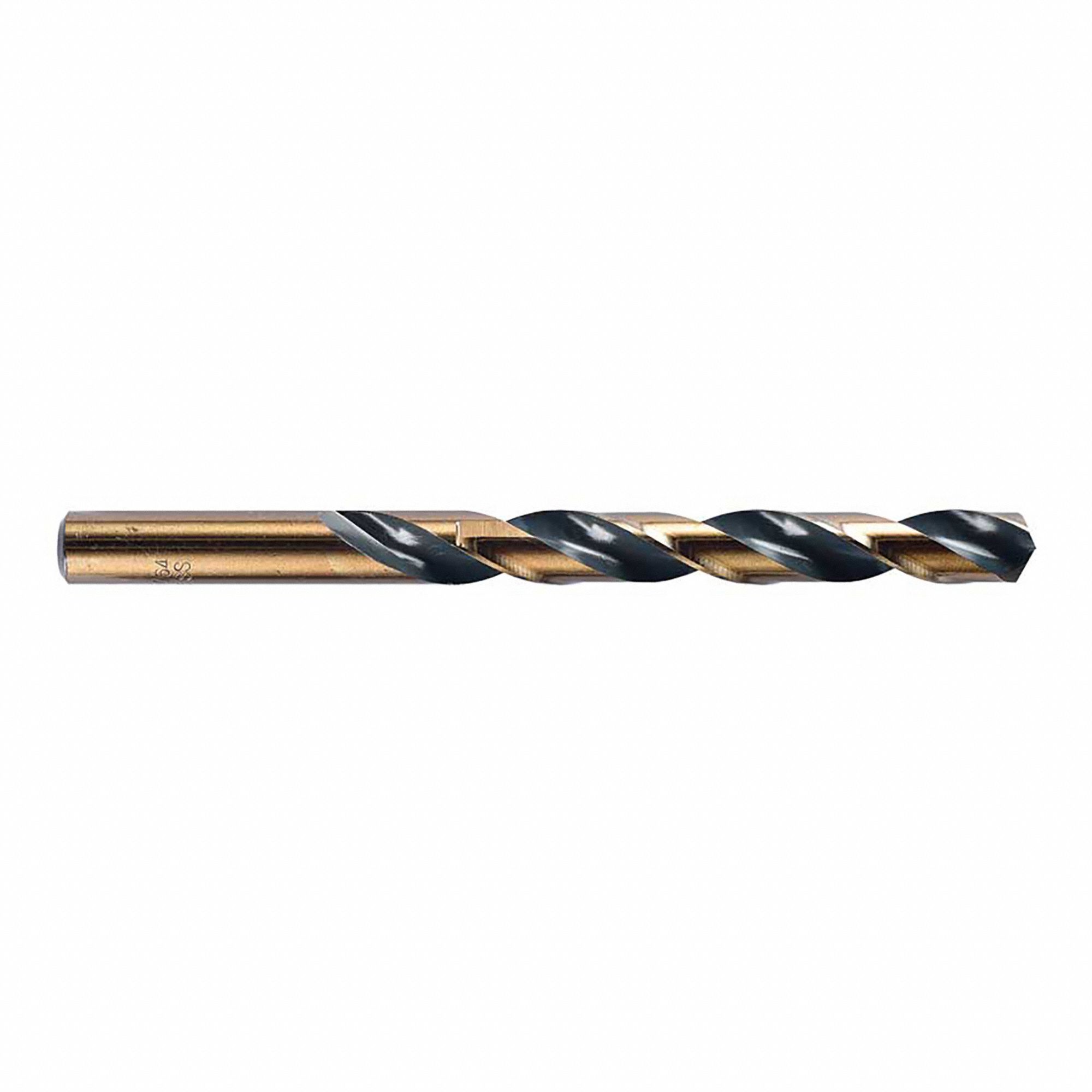 JOBBER LENGTH DRILL BIT, 7/16 BLACK/GOLD 135DEG, HIGH SPEED STEEL