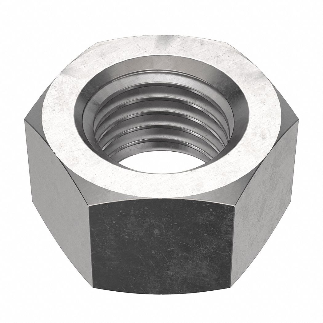 Hex Nut: Heavy Hex, 7/8"-9 Thread, 1 7/16 in Hex Wd, 55/64 in Hex Ht, Stainless Steel, 316, 5 PK