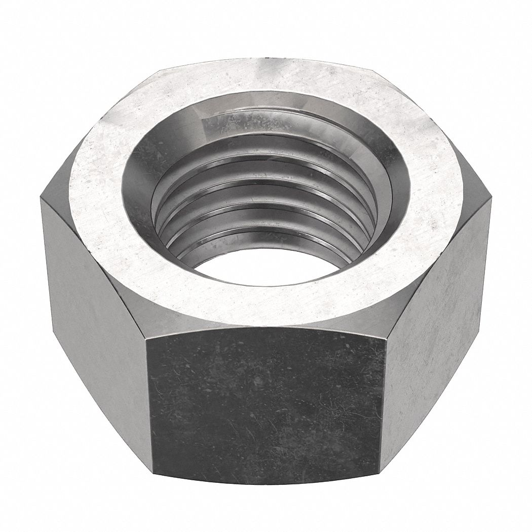 Hex Nut: Heavy Hex, 3/4"-10 Thread, 1 1/4 in Hex Wd, 47/64 in Hex Ht, Stainless Steel, 316, 20 PK