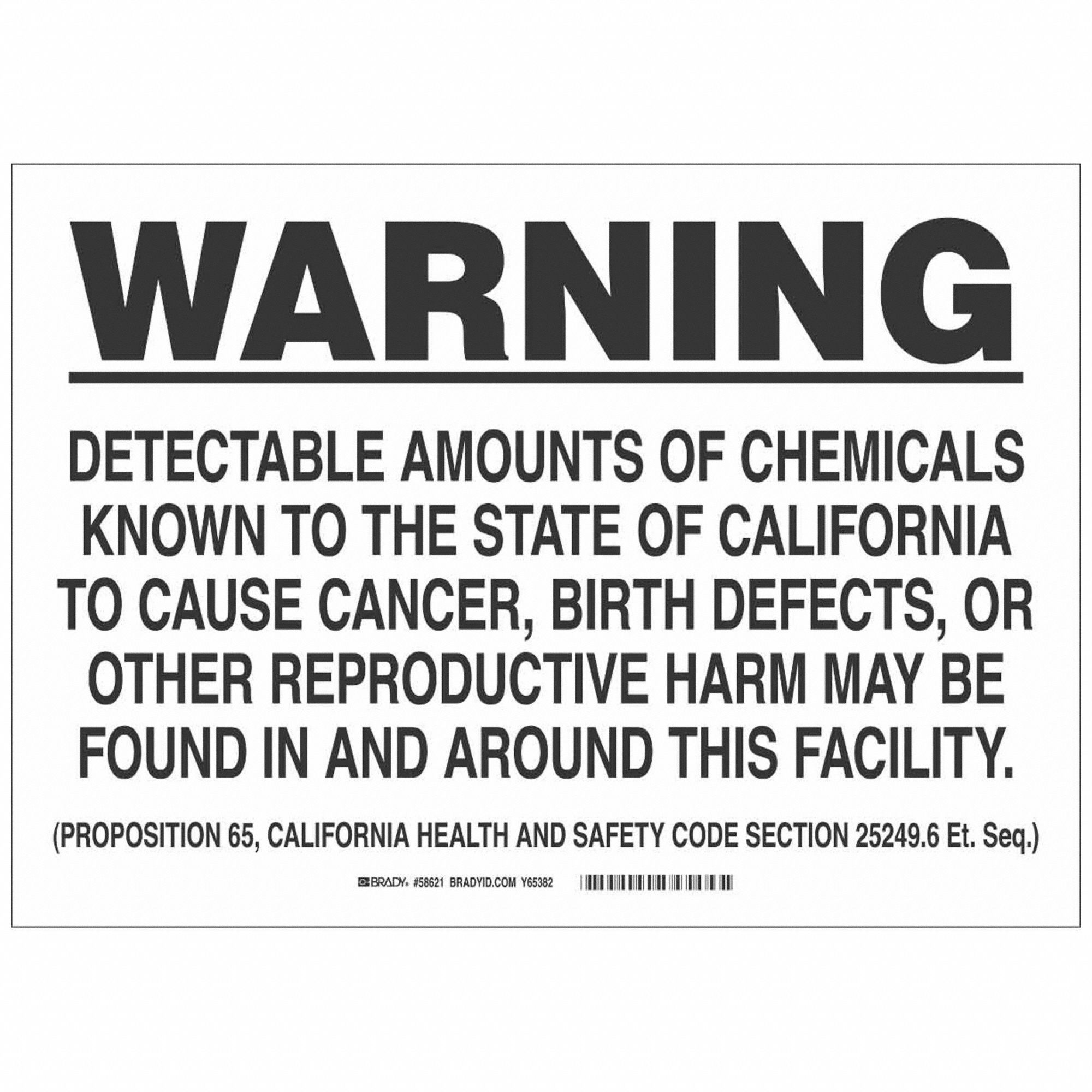 Chemical Sign, 5 x 6In, Black on White