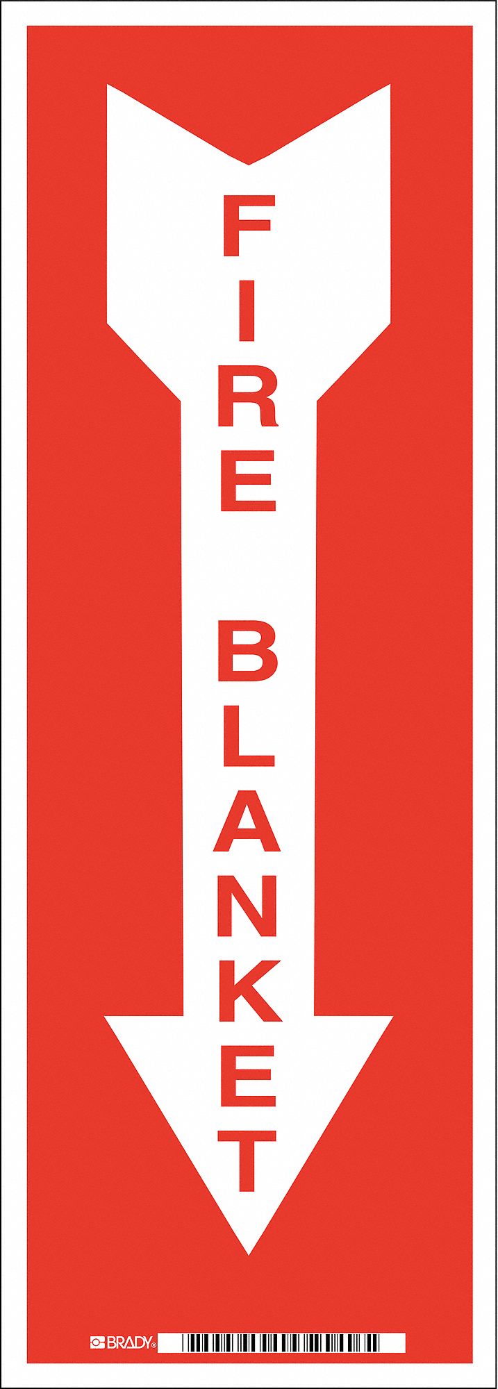 Fire Blanket Sign, 14 x 5In, Red/White