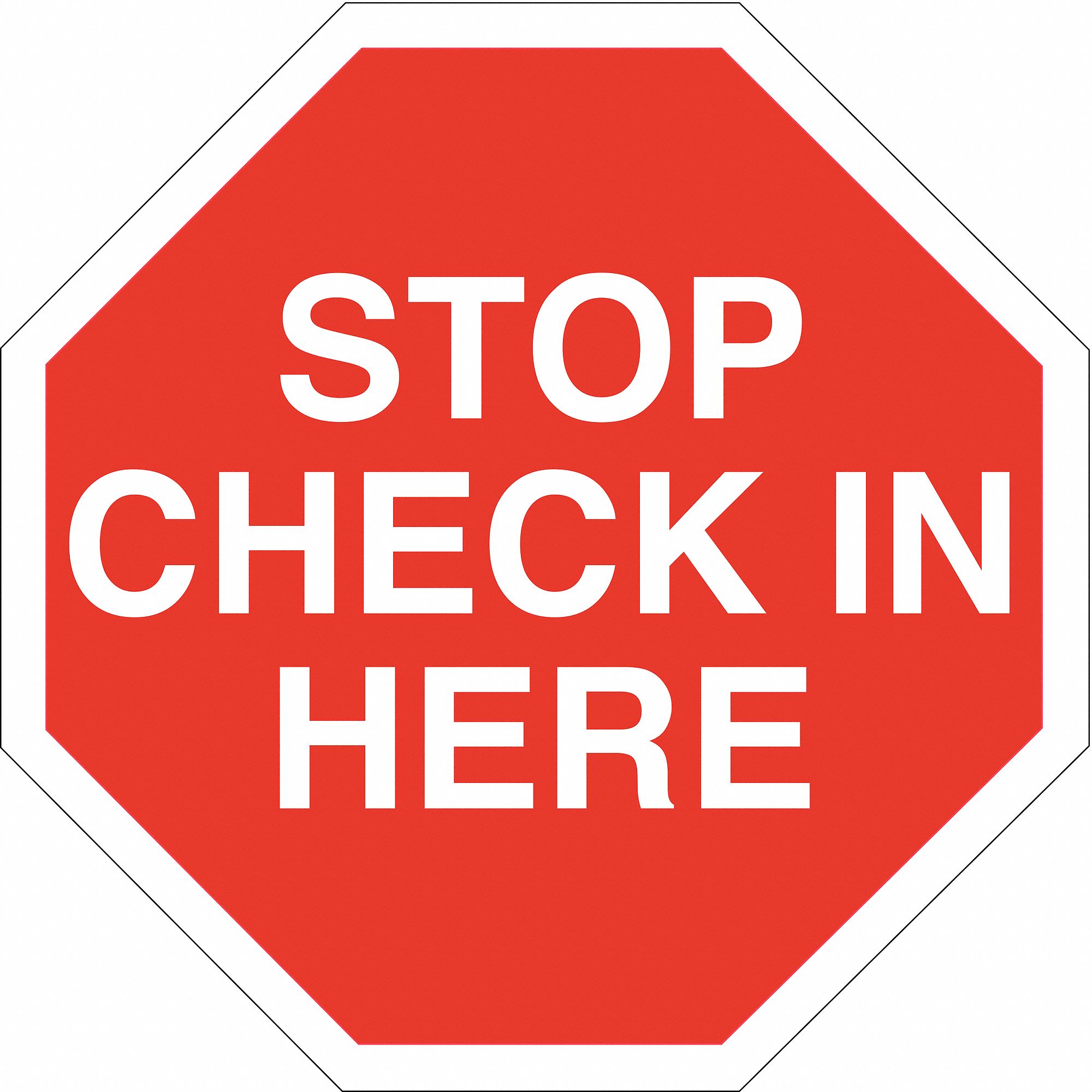 Security Sign, 11 x 11In, White/Red