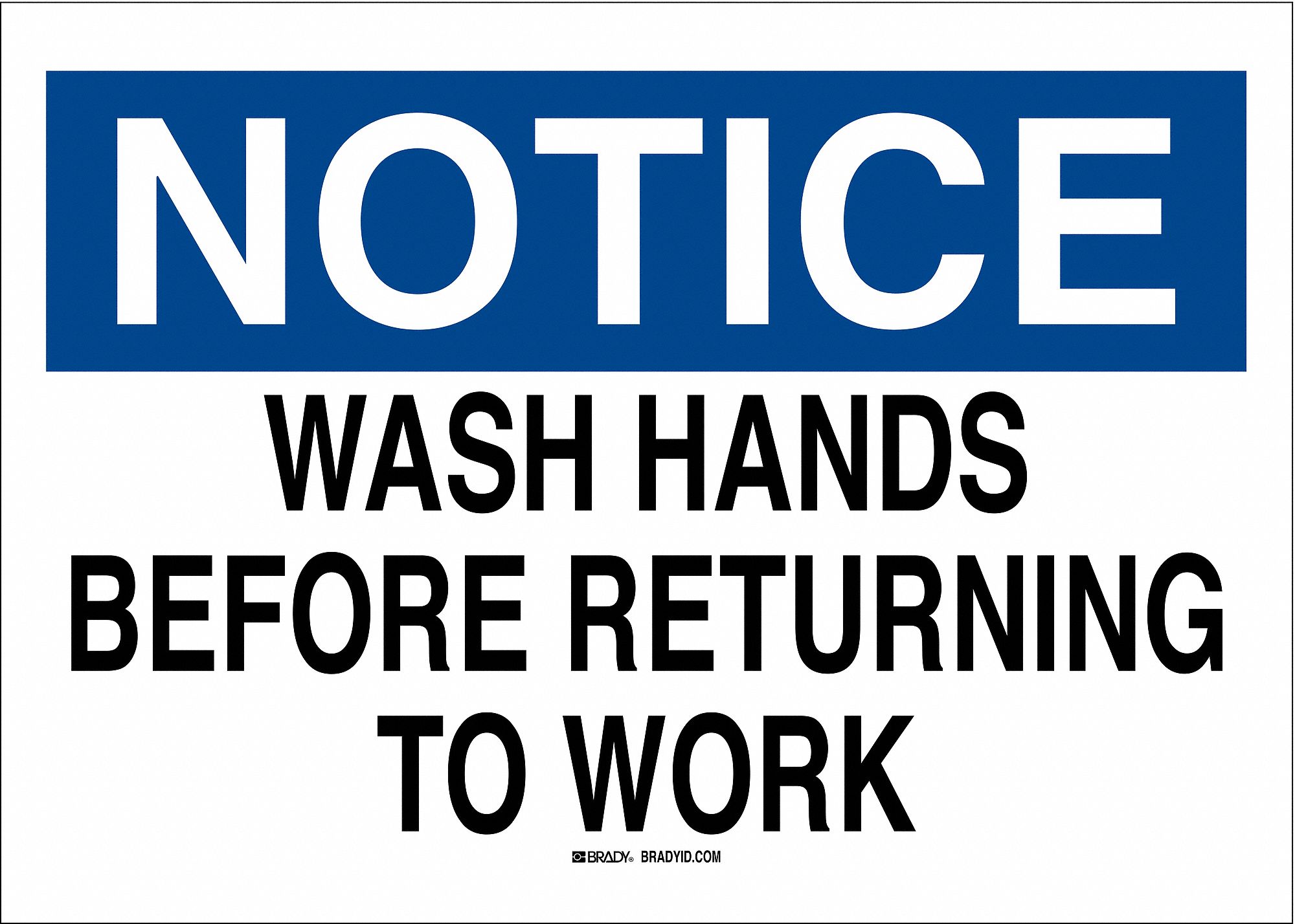 Safety Sign, 7 x 10In, Ble/Blk on White