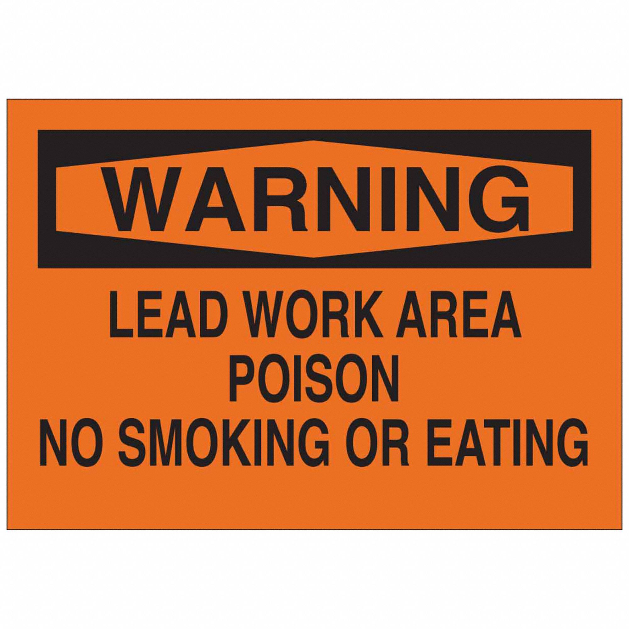 Chemical Sign, 7 x 10In, Black on Orange