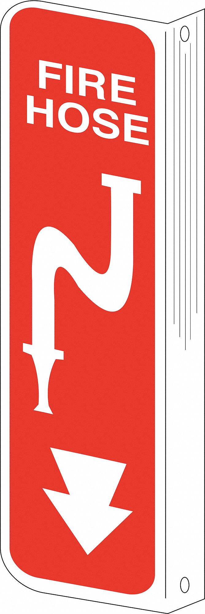 FIRE EQUIPMENT SIGN, NO HEADER, PLASTIC, 4 IN X 12 IN, WITH MOUNTING HOLES, NOT RETROREFLECTIVE