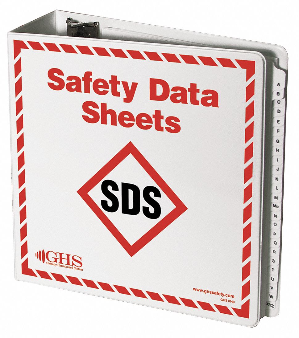 Safety Data Sheets, 12 in Overall Ht, Binder 41G465GHS1049 Grainger