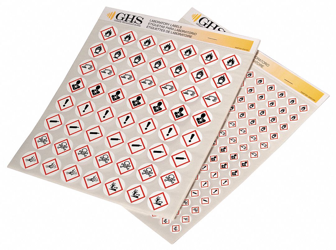 GHS Hazard Pictogram,  Paper,  1 in Height,  1 in Width,  Write on Surface No