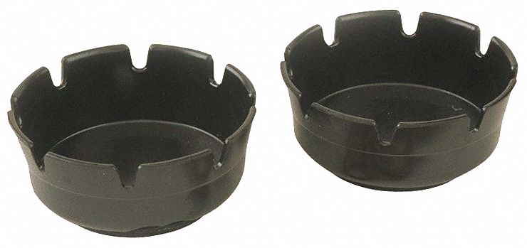 Ash Tray 4 in Dia Melamine Black PK12