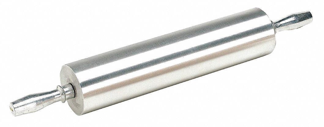 Rolling Pin: 4 in Barrel Dia, 18 in Barrel Lg, Aluminum, 26 in Overall Lg