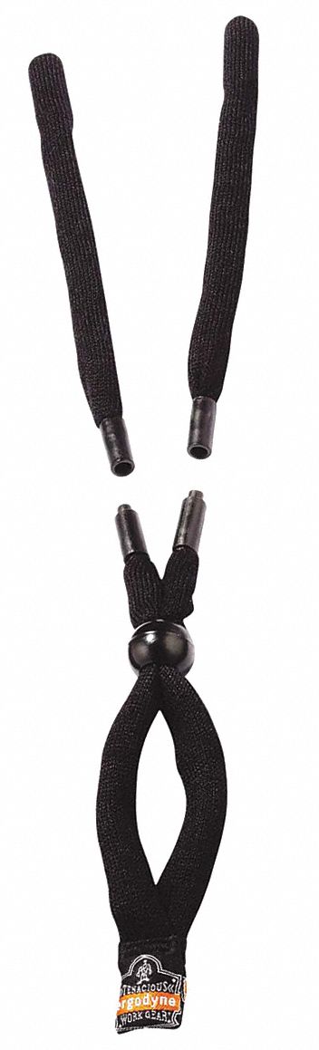Eyewear Lanyard 12 in L Black Slip-On