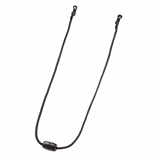 Breakaway Rope Eyewear Lanyard: Black, 12 in Lg, Nylon