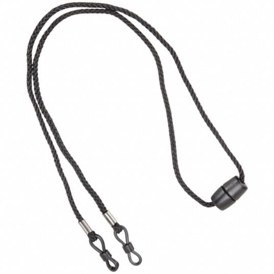 Black, 12 in Lg, Breakaway Rope Eyewear Lanyard - 41G633|3251 - Grainger