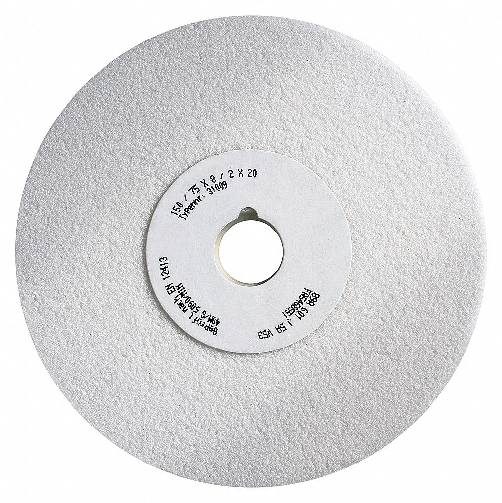 SURFACE GRINDING WHEEL, TYPE 1, 46 GRIT, GRADE 7/J, 3,340 RPM, 8 X 3/4 X 1 1/4 IN