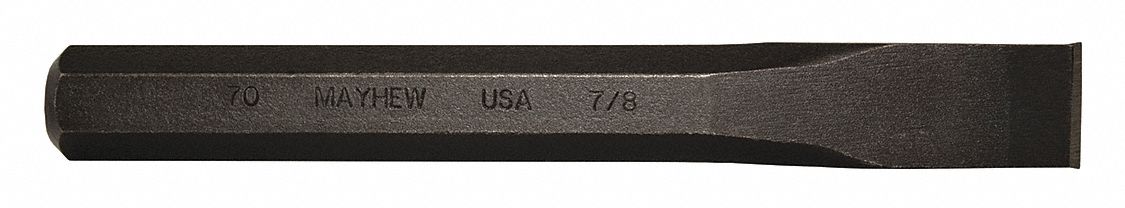 COLD CHISEL, STEEL, 7/8 IN BLADE W, 7 1/2 IN OVERALL L, 10216