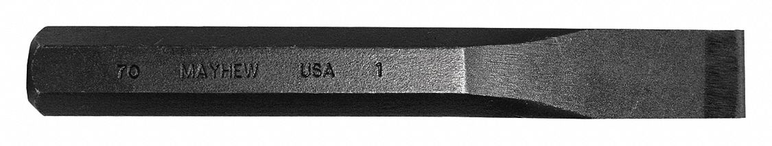 COLD CHISEL, STEEL, 1 IN BLADE W, 8 IN OVERALL LENGTH