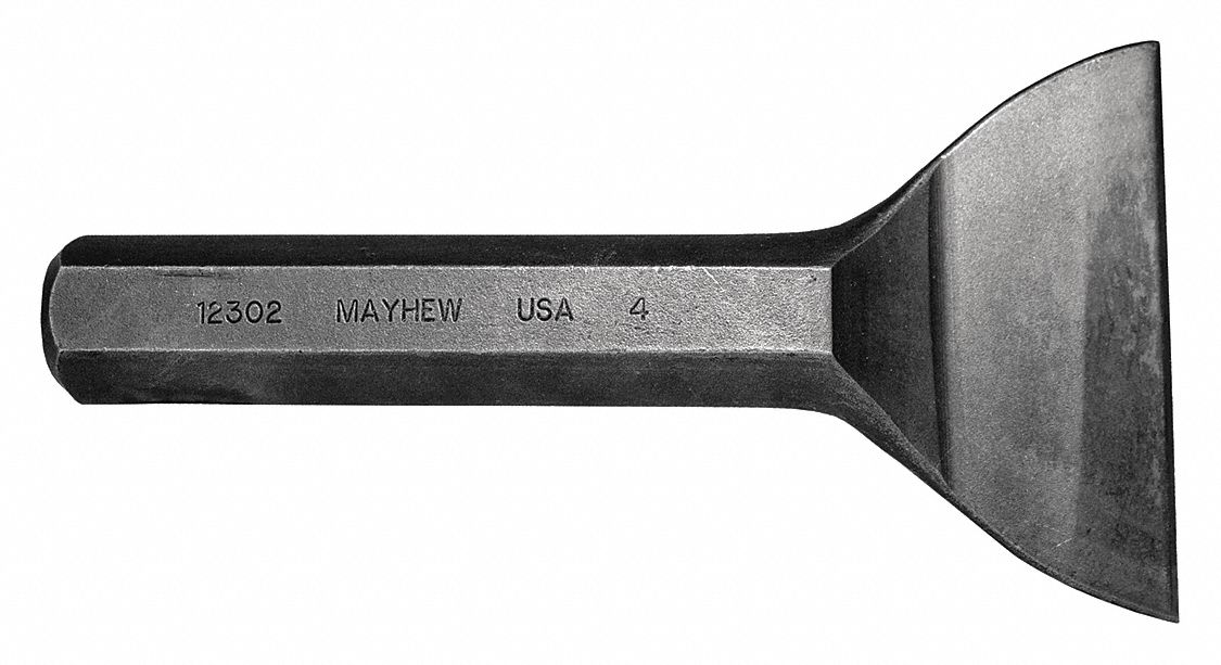 Mason Chisel: 4 in Blade Wd, 7 1/2 in Overall Lg