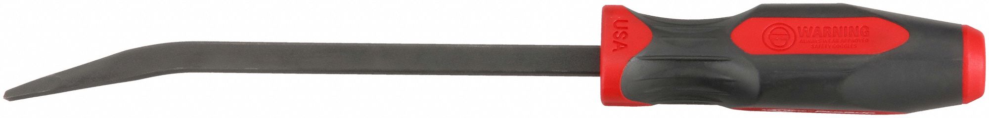 SCREWDRIVER HANDLE PRY BAR, CHISEL END, 12 IN OVERALL L, 3/8 IN BAR W, 8 IN END W