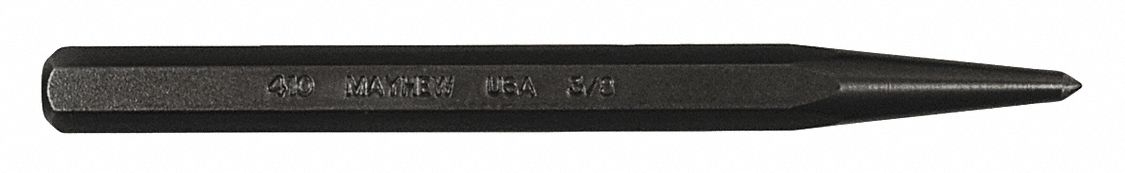 POINCON CENTRE,5 PO L,ACIER,OXYDE NOIR