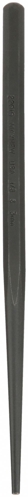 LINE PUNCH, 1/8 IN TIP SIZE, HEXAGON, 5/16 IN SHANK W, 8 IN OVERALL L, 3 1/2 IN TAPER L