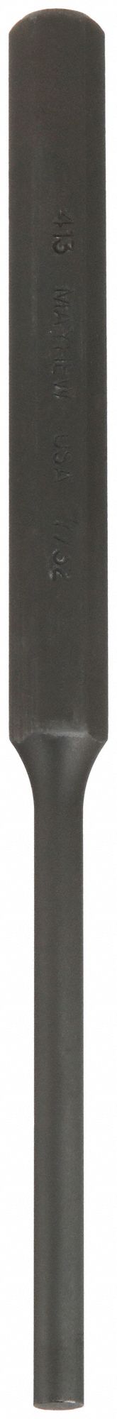 PIN PUNCH,8IN L,3/16IN TIP,STEEL,BO