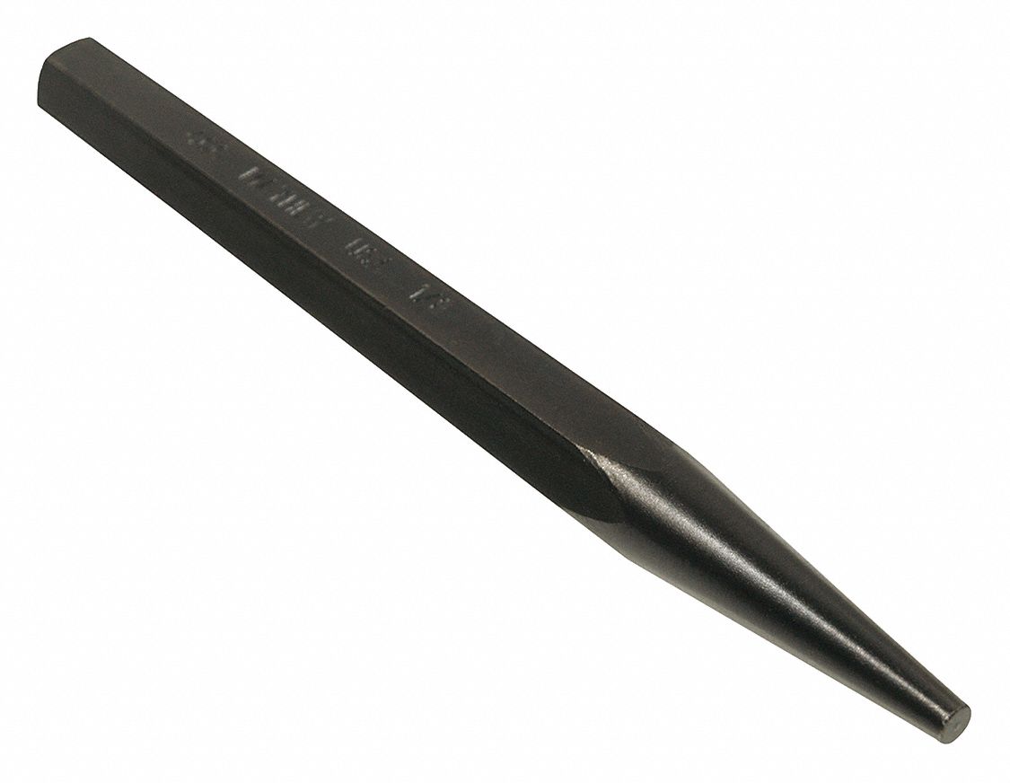 Solid Punch 6in L 5/16in Tip Steel BO