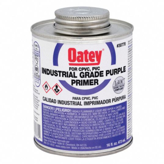 OATEY Purple Primer, PVC and CPVC, Size 16 oz, For Use With CPVC