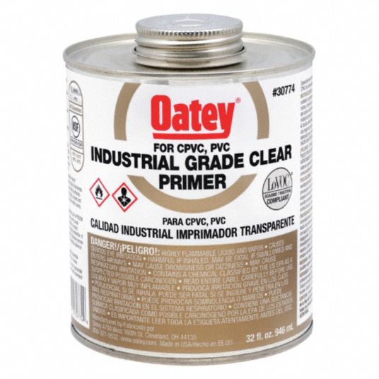 OATEY Clear Pipe Cleaner, PVC and CPVC, Size 32 oz, For Use With CPVC