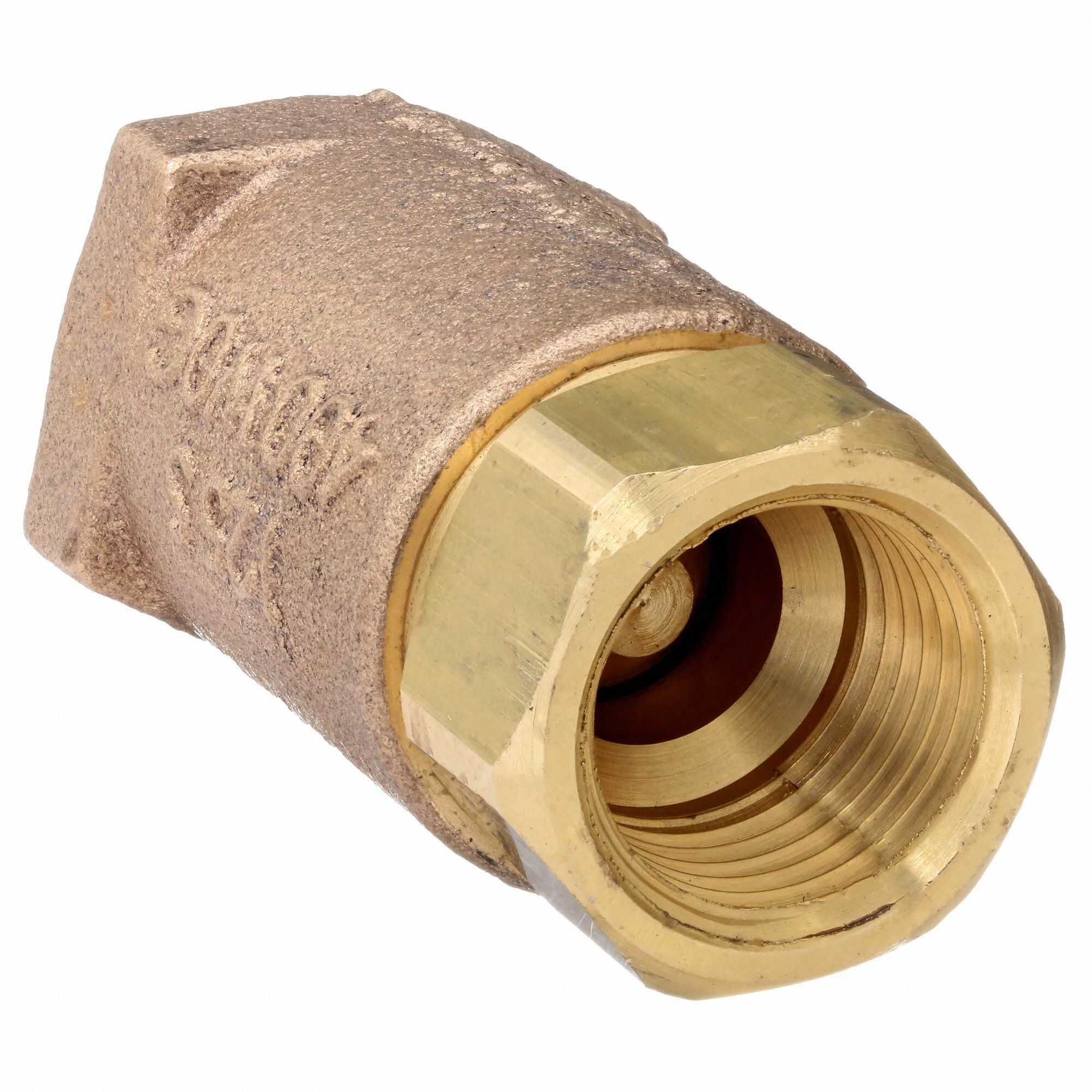 APOLLO Check Valve, 1/2 in, Single, Inline Ball Cone, Bronze, FNPT x