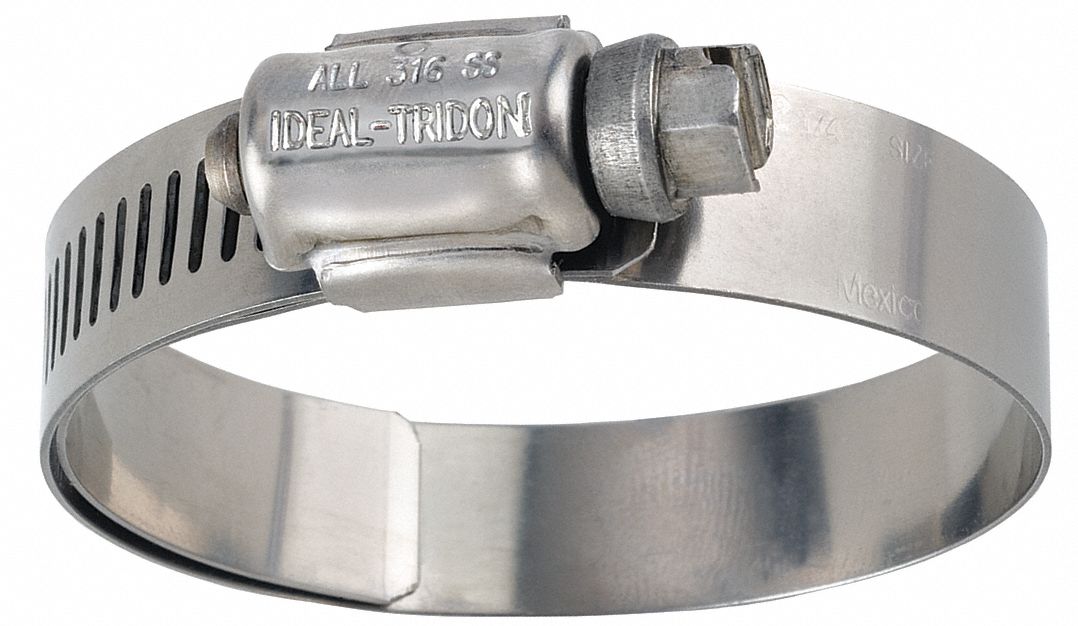 316 Stainless Steel, Lined Band, Worm Gear Hose Clamp - 45RH53