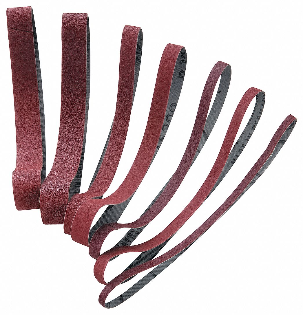Sanding Belt, 3/4 in. W, Medium, Red, PK10