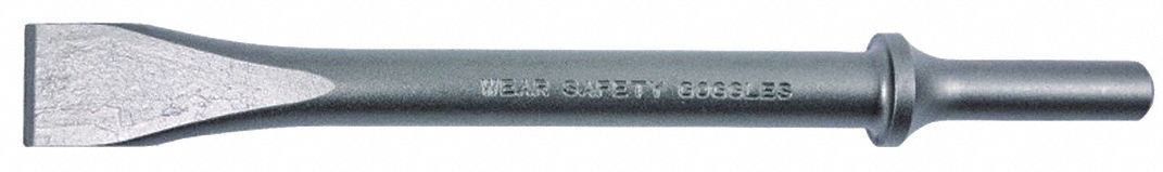 CHISEL BIT, RH, BRIGHT (UNCOATED), 25/64 IN, HSS, STRAIGHT SHANK, 6½ IN L, 6½ IN SHANK