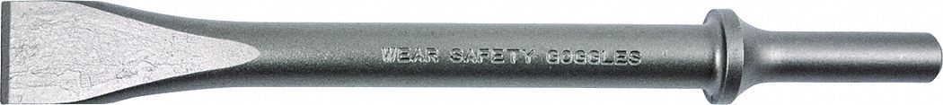 COLD CHISEL BIT, RH, BRIGHT (UNCOATED), 25/64 IN, HSS, STRAIGHT SHANK, 7 IN L, 7 IN SHANK