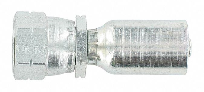 HYDRAULIC HOSE FITTING, S56, BARBED, CRIMPED, 90 °  ELBOW, SWIVEL, BALL NOSE, FEMALE, M24 X 1.5, ST