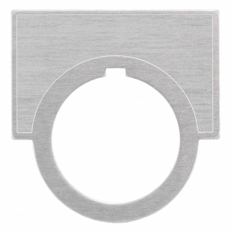 Legend Plate: 30 mm Panel Mounting Size, Half-Round, 1 1/2 in Overall Ht x 2 in Overall Wd