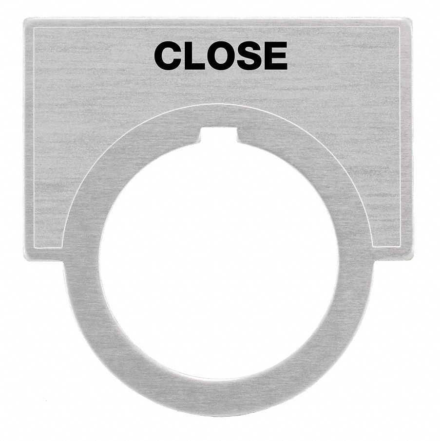Legend Plate: 30 mm Panel Mounting Size, Half-Round, 1 1/2 in Overall Ht x 2 in Overall Wd