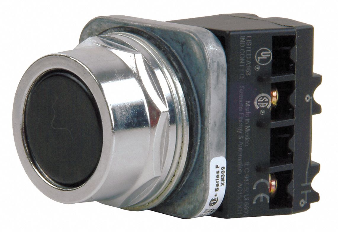 SIEMENS NonIlluminated Push Button, 30 mm, Momentary Push, Flush