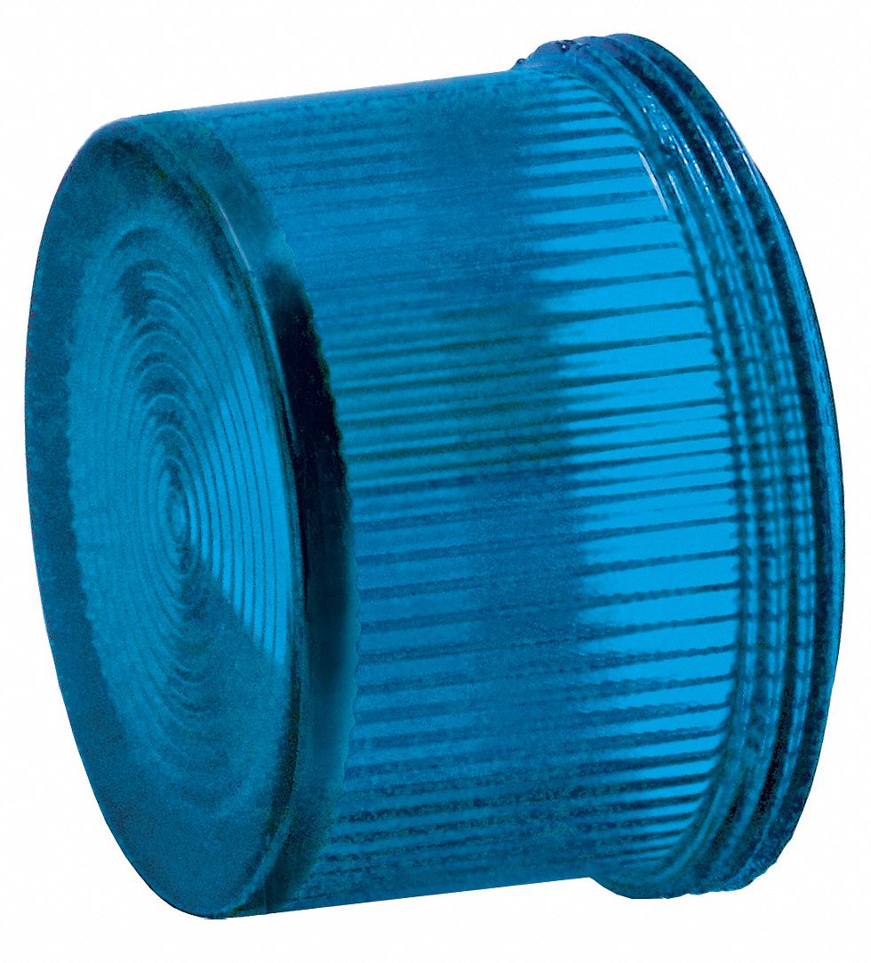 Push Button Head: 30 mm Panel Size, Illuminated, Non-Metallic, Blue