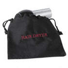 HAIR DRYER BAG,12X12IN,BLACK,COTTON/POLY