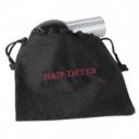 Black Cotton/Poly Twill Hair Dryer Bag, 12 in x 12 in, 1 EA