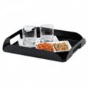 Black Plastic Coffee Tray, 11 in x 14 in x 1 1/2 in, 1 EA