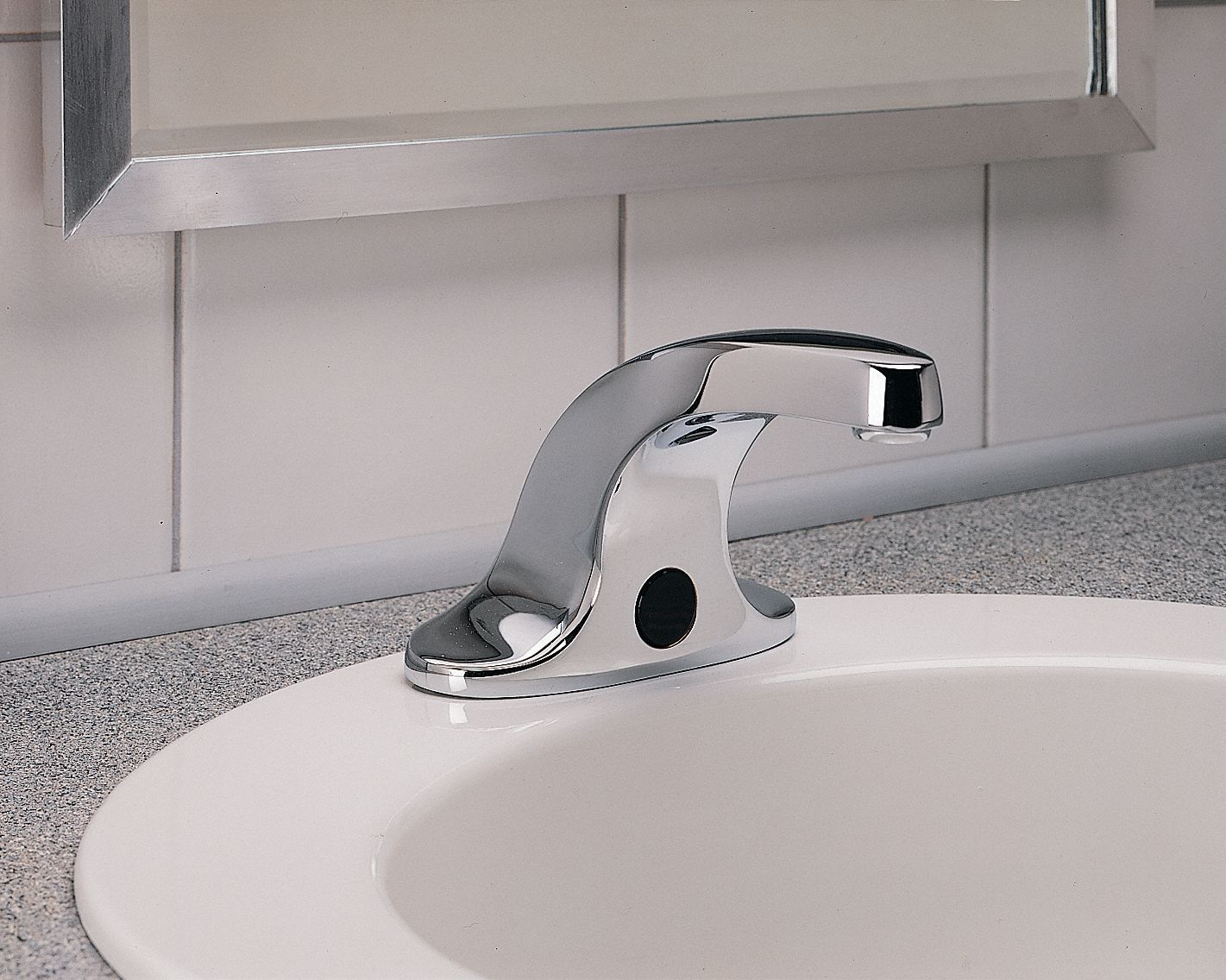 AMERICAN STANDARD Chrome, Mid Arc, Bathroom Sink Faucet, Motion Sensor Faucet Activation, 1.5