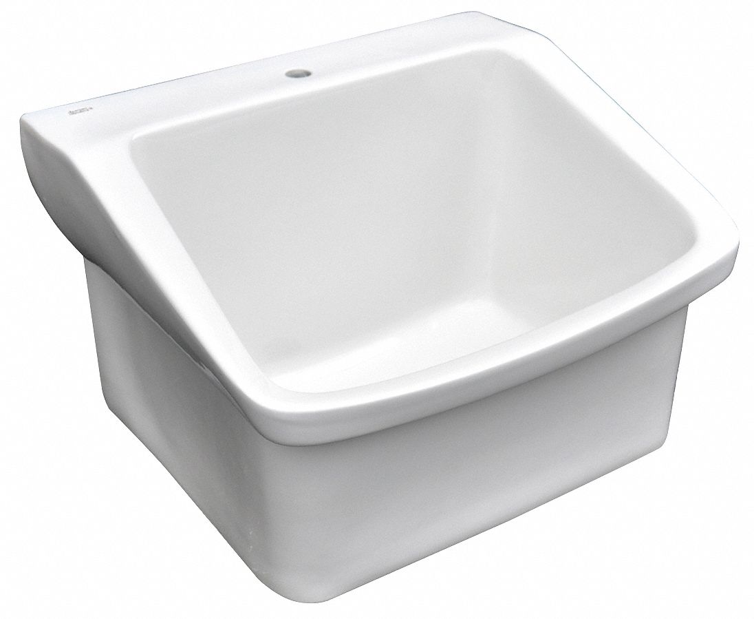 Vitreous China Scrub Sink, Without Faucet, Wall Mounting Type, White