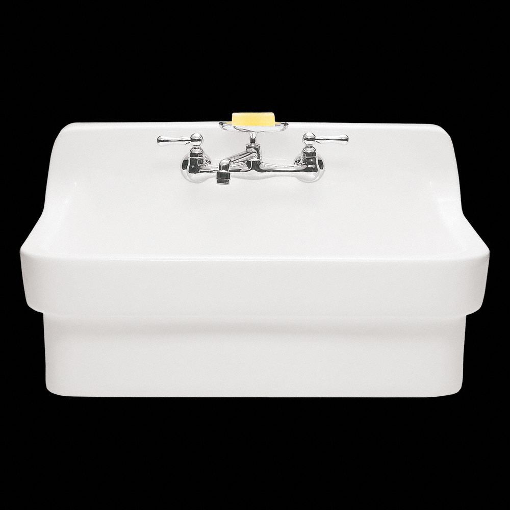 AMERICAN STANDARD WallMount Utility Sink, 1 Bowl, White, 22 inL x 30