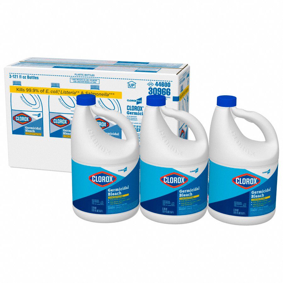 CLOROX Germicidal Bleach Jug, 121 oz Container Size, Ready to Use, Liquid, Unscented, Clorox